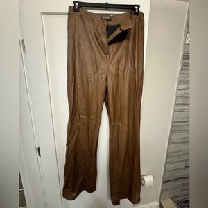 Brown leather pants
